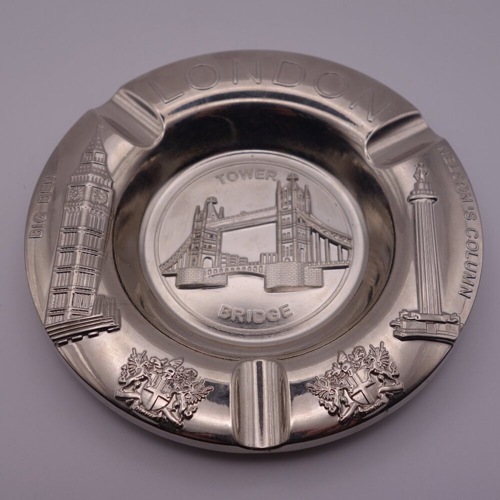 London Tower Bridge Big Ben Nelson's Column Metal Ash Tray